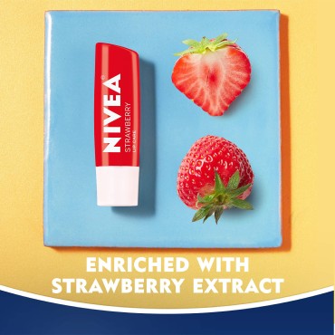 NIVEA Lip Care, Fruit Lip Balm Variety Pack, Tinted Lip Balm, 0.17 Oz, 4 count (Pack of 1)