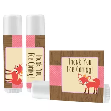 12 Fox Lip Balm Favors for Girl - Woodland Baby Sh...