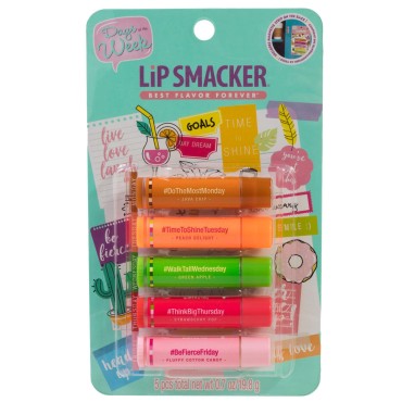 Markwins Beauty Brands Lip Smacker Days of The Week - Motivational Days Lip Balm, Multi, 5 Count (Pack of 1), 1410139