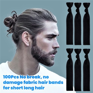 79STYLE 100pcs Mens Hair Ties For Man Bun Elastic ...