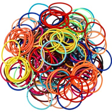 200 Pieces No-metal Hair Elastics Hair Ties Ponyta...