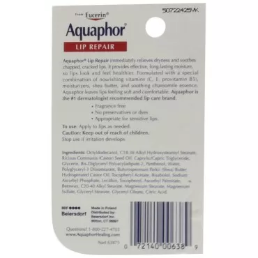 Aquaphor Lip Repair Tube Blister Card, 0.35 Ounce ...