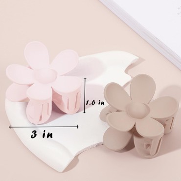 Flower Hair Clips 8PCS Hair Claw Clips Matte Large...