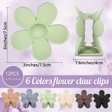 Ytaolis 12 PCS Flower Hair Clips,3 Inch Matte Flow...