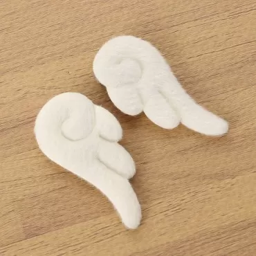 Lurrose 2pcs White Angel Wings Hair Clip Cute Non Slip Plush Hair Barrettes