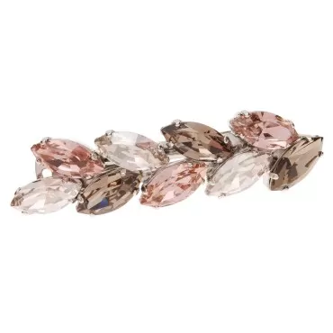 L. Erickson Small Ivy Crystal Barrette - Vintage Rose/Greige/Silver Shade/Silver