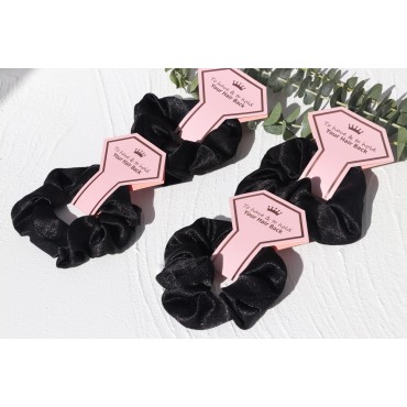 10 PACK Bridesmaid Scrunchies Bridesmaid Proposal Gifts Elastics Hair Ties Bachelorette Party Favors Bridesmaid Gift for Bridal Wedding Party(To Have and To Hold Your Hair Back) Black