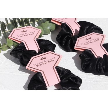 10 PACK Bridesmaid Scrunchies Bridesmaid Proposal Gifts Elastics Hair Ties Bachelorette Party Favors Bridesmaid Gift for Bridal Wedding Party(To Have and To Hold Your Hair Back) Black