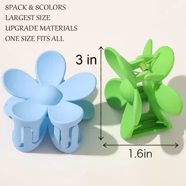 Flower Hair Claw Clips 8PCS Big Cute Hair Clips La...