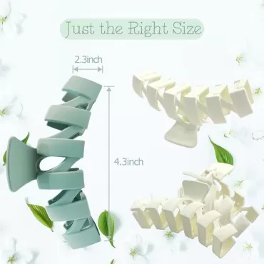 Hair Claw Clips, 4.3 Inch Non-Slip Matte Large Size Claw Clips, 5 Color Strong Hold 90's Vintage Jaw Clips for Women & Girls, Hair Styling Accessories, Perfect for Thick & Thin Hair