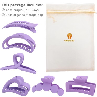 YOOOYOOO Purple Hair Claw Clips, Light Lightweight...