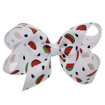 LCLHB 4.5 inch Printed Ribbon Bow Boutique Baby Girl Hair Clips For Teens Children 20PCS