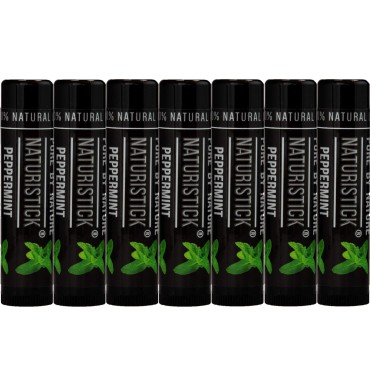 7-Pack Black Peppermint Lip Balm for Men and Women...