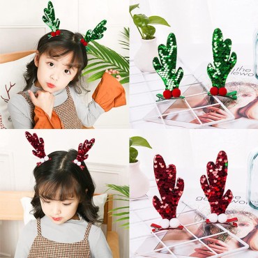 10 Pcs Cute Antlers Christmas Hair Clips MGPFERD S...