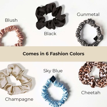 NGHT Silk Scrunchies for Women's Hair - 100% Thin ...