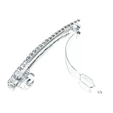 MOONBCT Small Sparkly Rhinestone Beads Metal Bow Hair Barrettes Spring Hair Grip Clips Silver Ponytail Holder Side Clips Crystal Hair Accessories for Girl Thin Hair