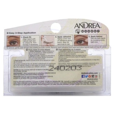 Andrea Lashes Strip Style 45 Black (6 Pack)...