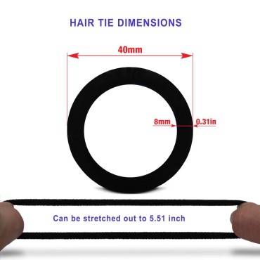 Seamless Cotton Hair Ties Thick Soft Hair Bands No...