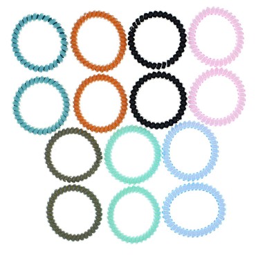 NELJIBEHU Candy Color 14 Pcs Spiral Hair Ties, Coi...