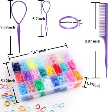 NOVOVIDA Elastic Hair Bands, 24 Colors/2000PCS Bab...