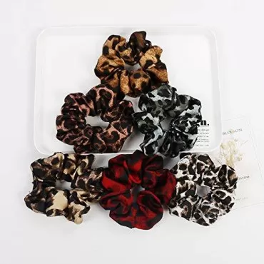6 Pack Women's Animal Style Leopard Print Hair Scr...
