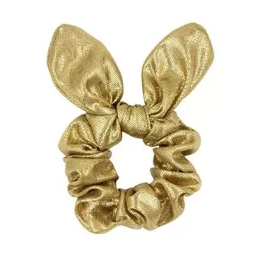 4 Pack Metallic PU Leather Hair Bows Gold or Silve...