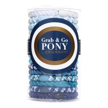 L. Erickson Grab & Go Ponytail Holders Set of 15 - Coastal