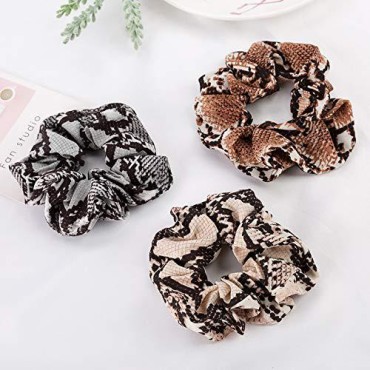 6 Pack Leopard Print Hair Scrunchies Animal Print ...