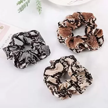 6 Pack Leopard Print Hair Scrunchies Animal Print ...