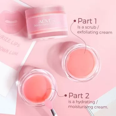 Lip Sleeping Mask, Lip Scrub and Lip Mask with Dou...