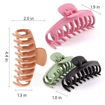 SHALAC Large Hair Claw Clips for Thick Hair 4 PCS,...