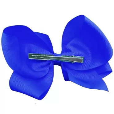 Royal Blue Grosgrain Bow Clip - Extra Large Bows with Alligator Clips by CoverYourHair