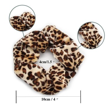 Hair Scrunchies Fabric Elastic Hair Scrunchy Ties Ropes Scrunchies for Women Girls (leopard hair scrunchies-C)