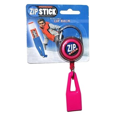 Zip Stick Retractable Lip Balm Holder Pink...