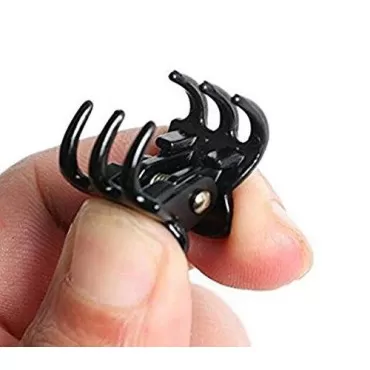 Ladies Girls Mini Small Plastic Hair Clips Claws Pins Clamps Hairpin Black - 20 Piece