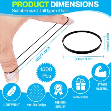 OIG Brands 1500 Pcs Mini Small Ponytail Holders Fo...