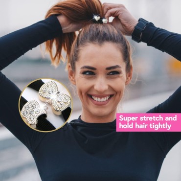 MARY LAVENDER Seamless Thick Hair Ties with Beads ...