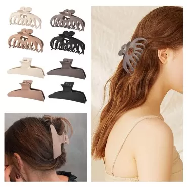8 Packs 4.3 Inch Neutral Colors Large Hair Claw Cl...
