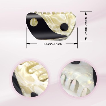 ZZXLLRO 2Pcs Yin Yang Hair Clips, Black White Punk...