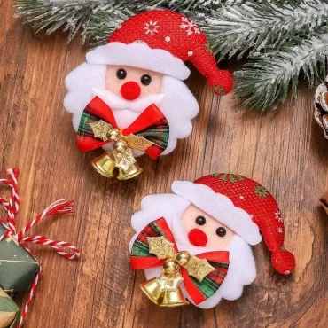 Jeairts Christmas Santa Claus Hair Clips Bow-knot Xmas Headpiece Hair Dress Cute Bell Hair Pins Decorative Festival Holiday Hair Accessories for Women and Girls(Pack of 2)