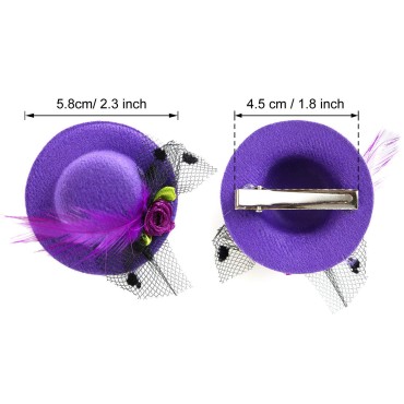 Trounistro 18 Pieces Mini Hat Hair Clip Mini Top Hat Fascinator Hats Clip Girl Hair Clip Hair Barrette Hair Hairpin for Kids