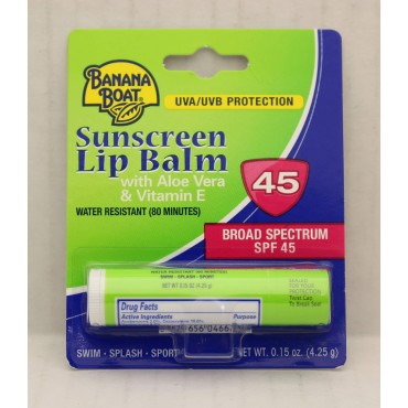 Banana Boat Spf#45 Lip Balm Sunscreen 0.15 Ounce (10 Pieces)