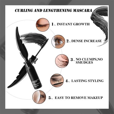 Black feather Mascara, Lengthening and Thick, Long...