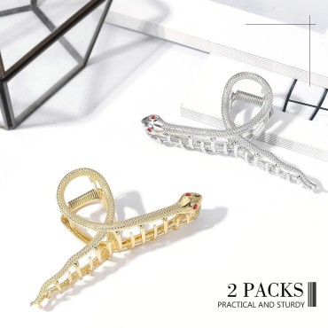Brinie Metal Hair Claw Clamps Gold Hair Clips Snak...