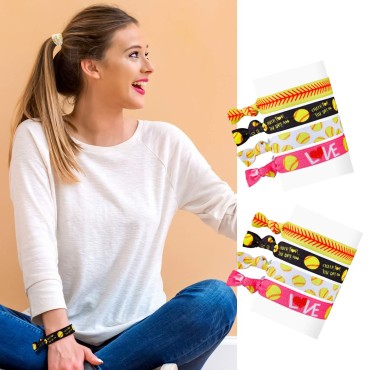 32 Pieces Softball Hair Ties Baseball Hair Accesso...