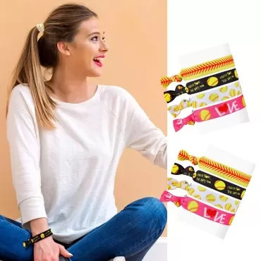 32 Pieces Softball Hair Ties Baseball Hair Accesso...