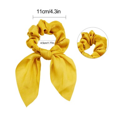 12 Pieces Bow Hair Scrunchies Rabbit Bunny Ear Scr...