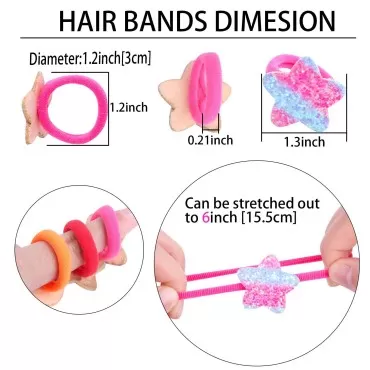 36 Pcs Glitter Hair Ties for Baby Girls Elastic Ru...