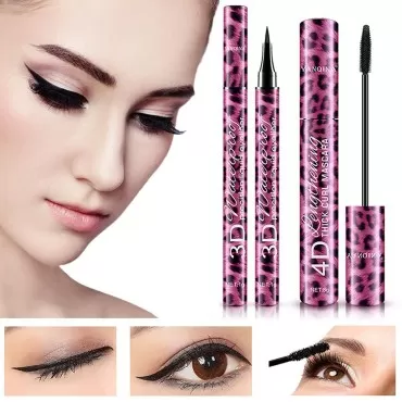 YANQINA 4D Silk Fiber Mascara with 3 color eyeline...