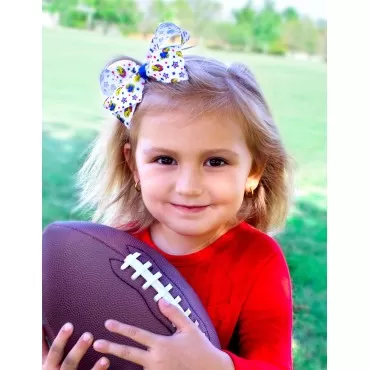 Divine Creations Girls' Collegiate Themed Game Day Logo Print Hair Bow by Wee Ones on a WeeStay Clip, Classic Grosgrain, Medium, Florida State